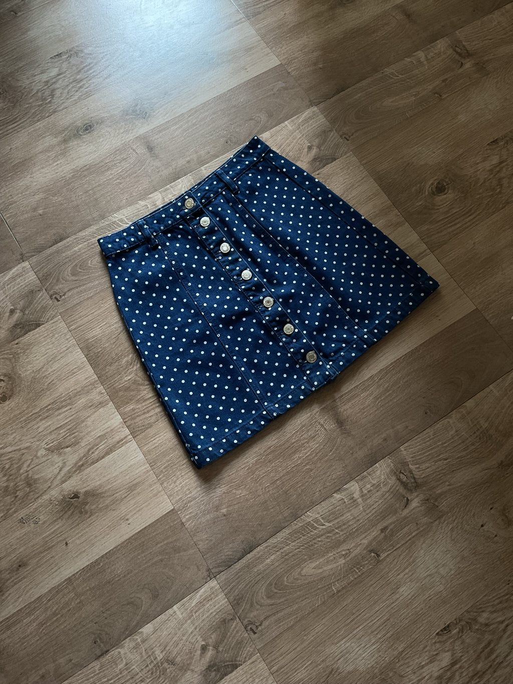 7 Buttoned Polka Dot Skirt