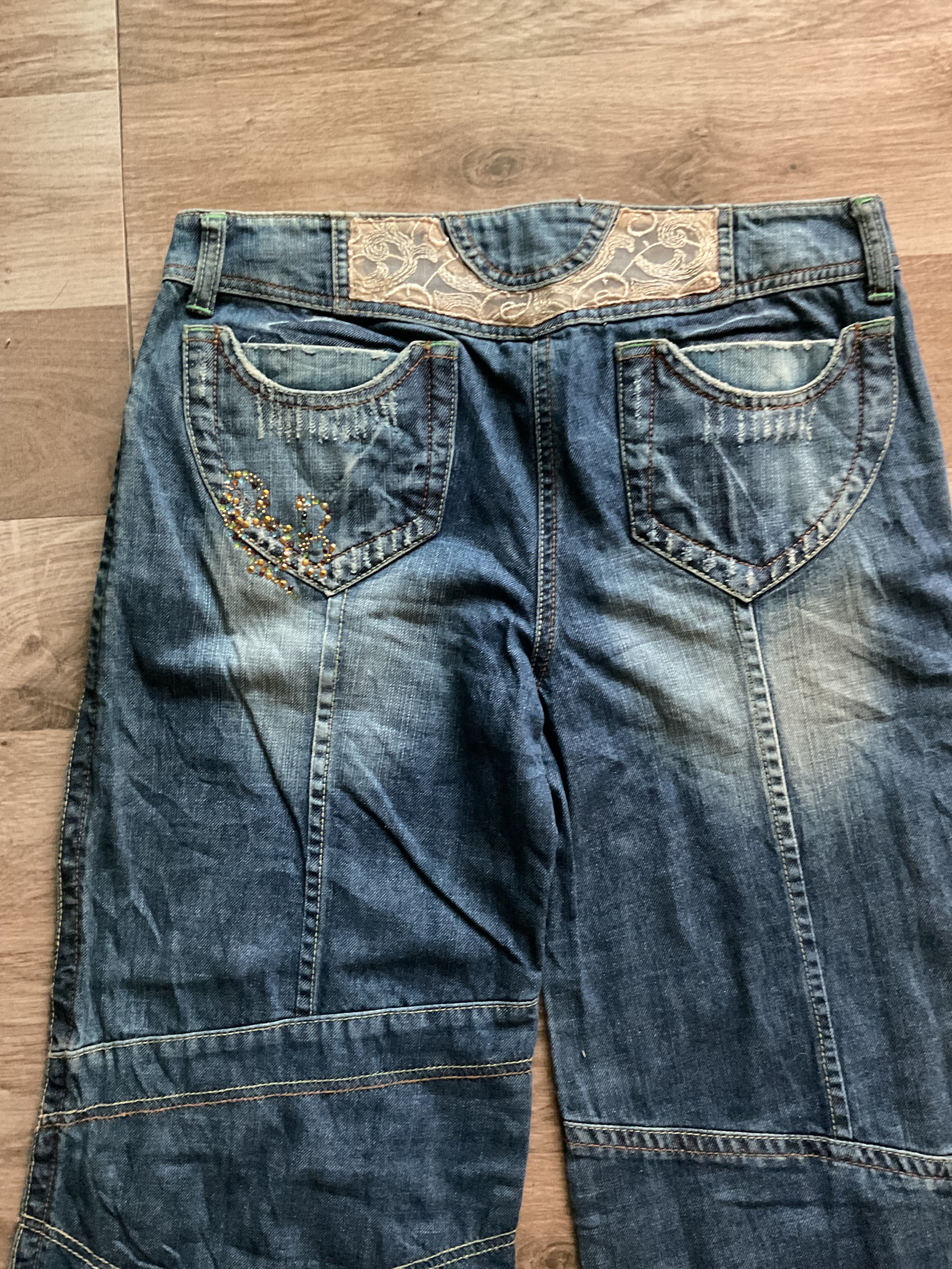 Y2K Denim Patchwork Jeans