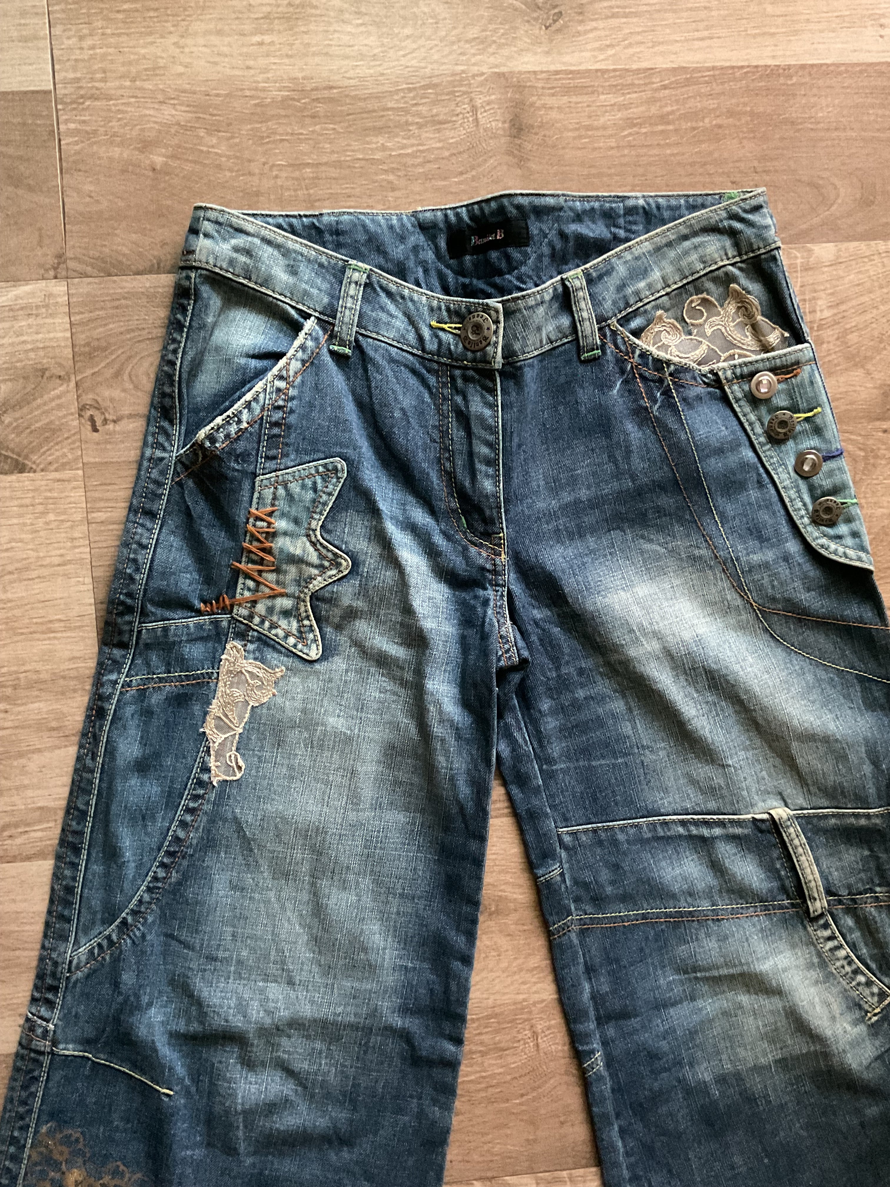 Y2K Denim Patchwork Jeans