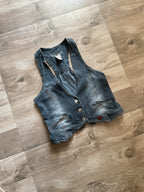 Dark Grey Denim Waistocat
