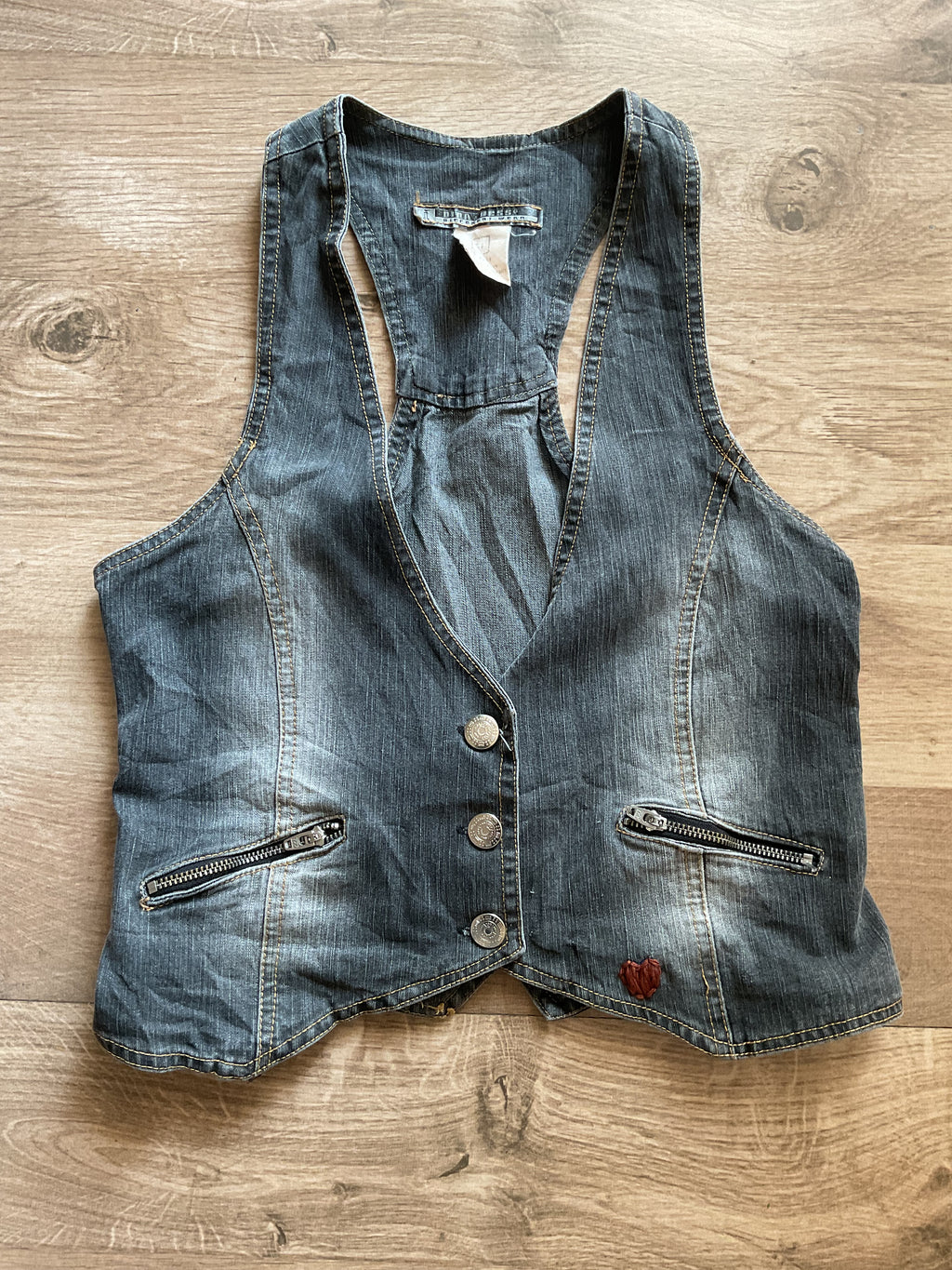 Dark Grey Denim Waistocat