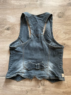 Dark Grey Denim Waistocat