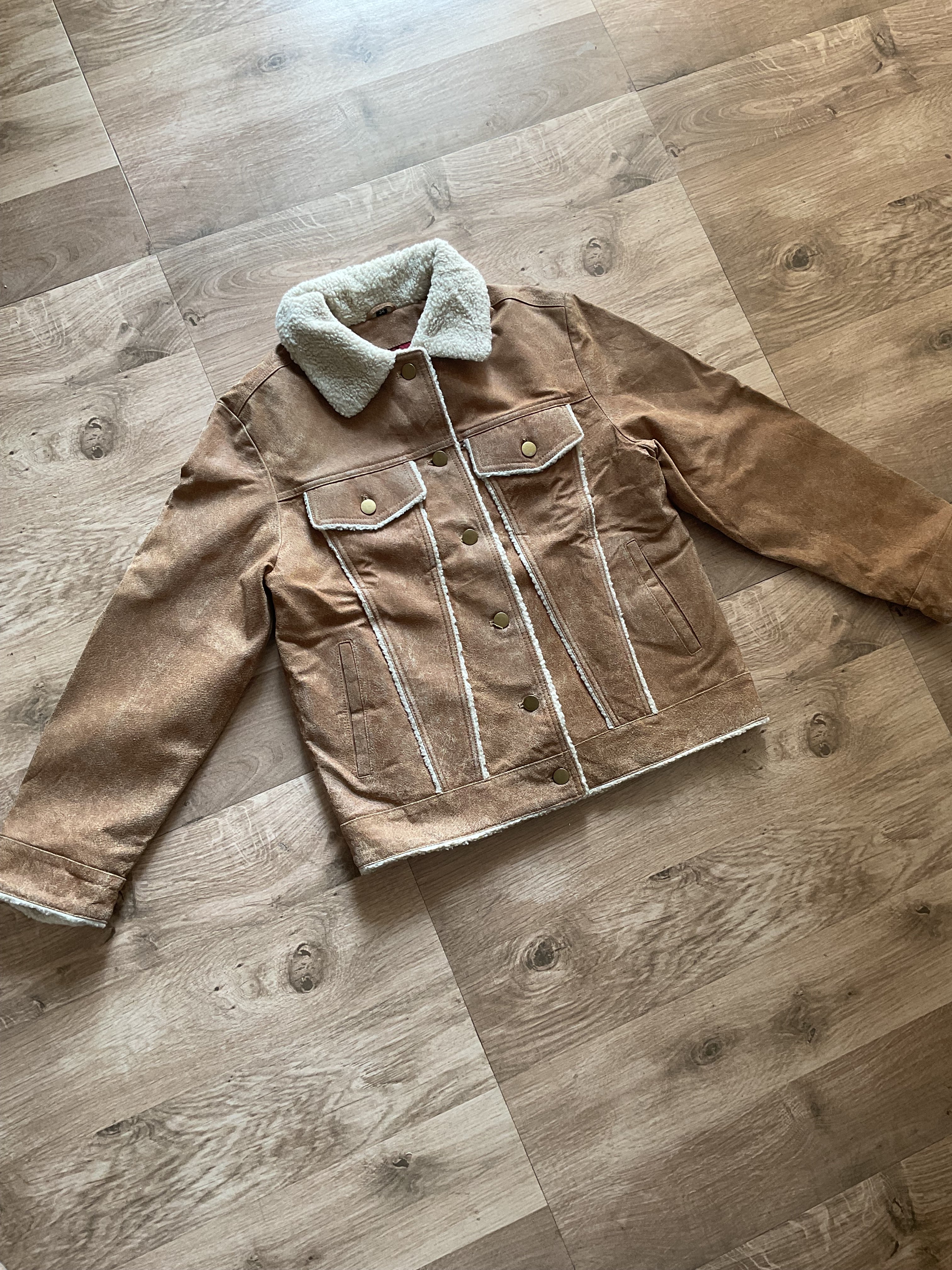 Poly-Suede Faded Brown Jacket