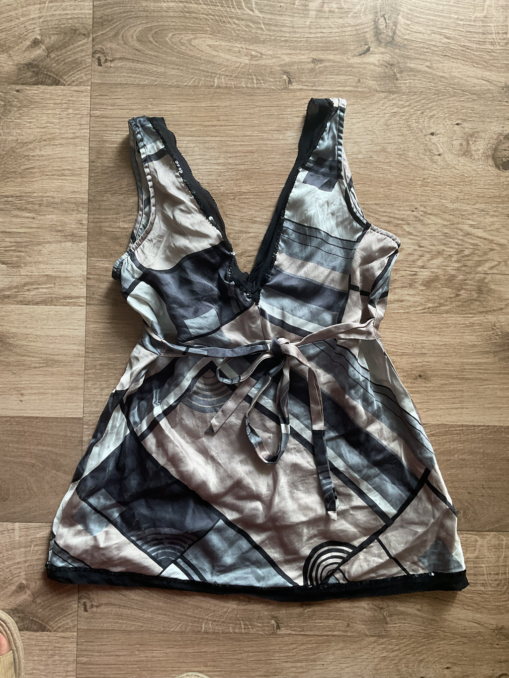 Abstract Satin Girl Top