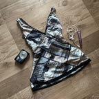 Abstract Satin Girl Top