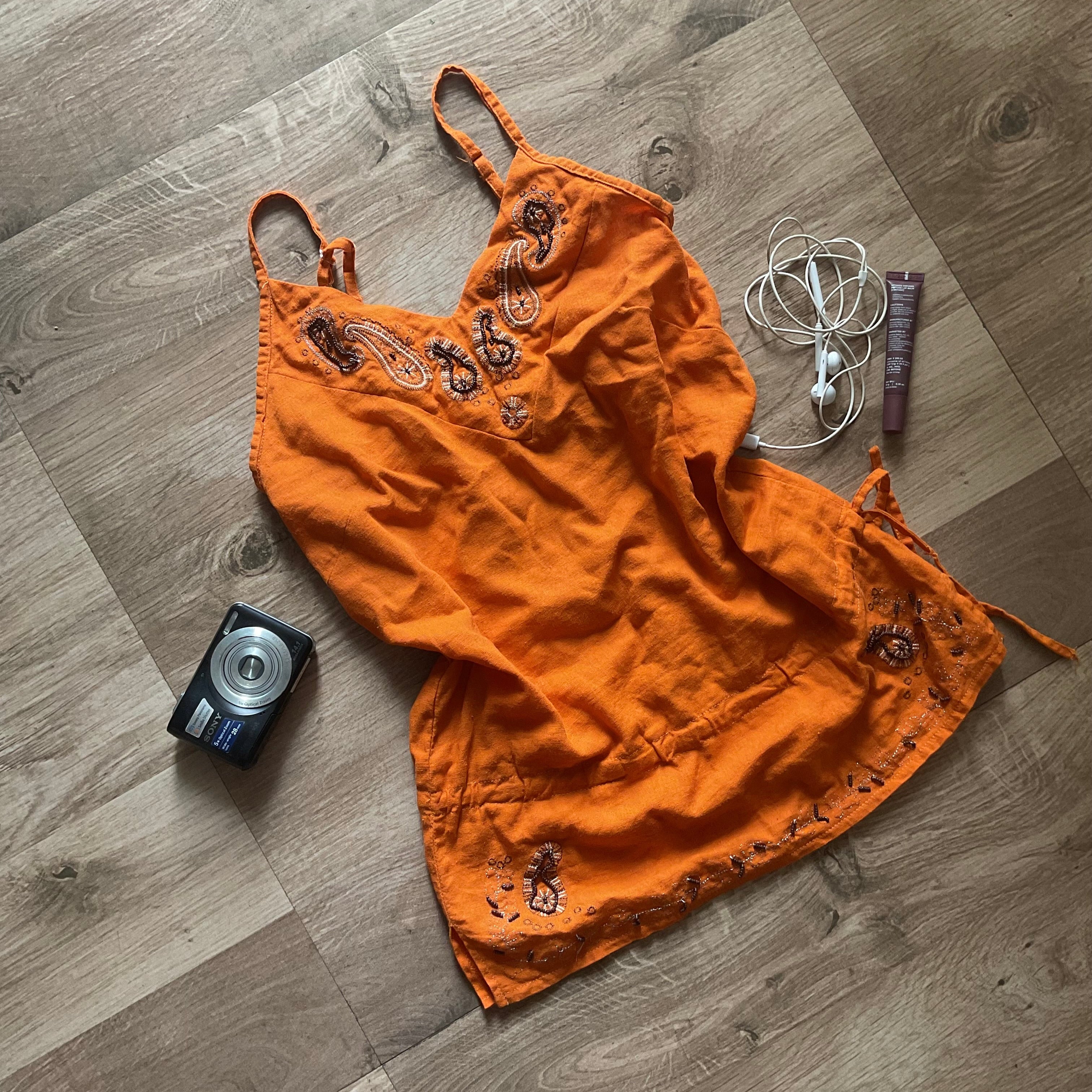 Beadwork Orange Cami