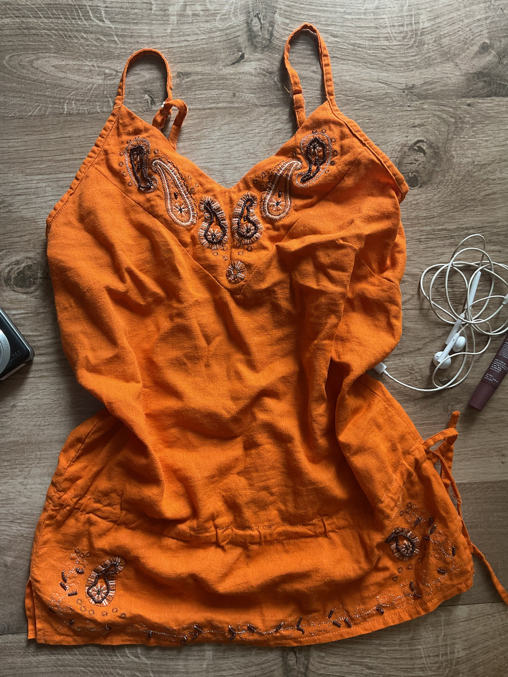 Beadwork Orange Cami