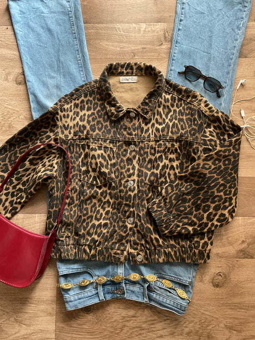 Animal Print Denim Jacket