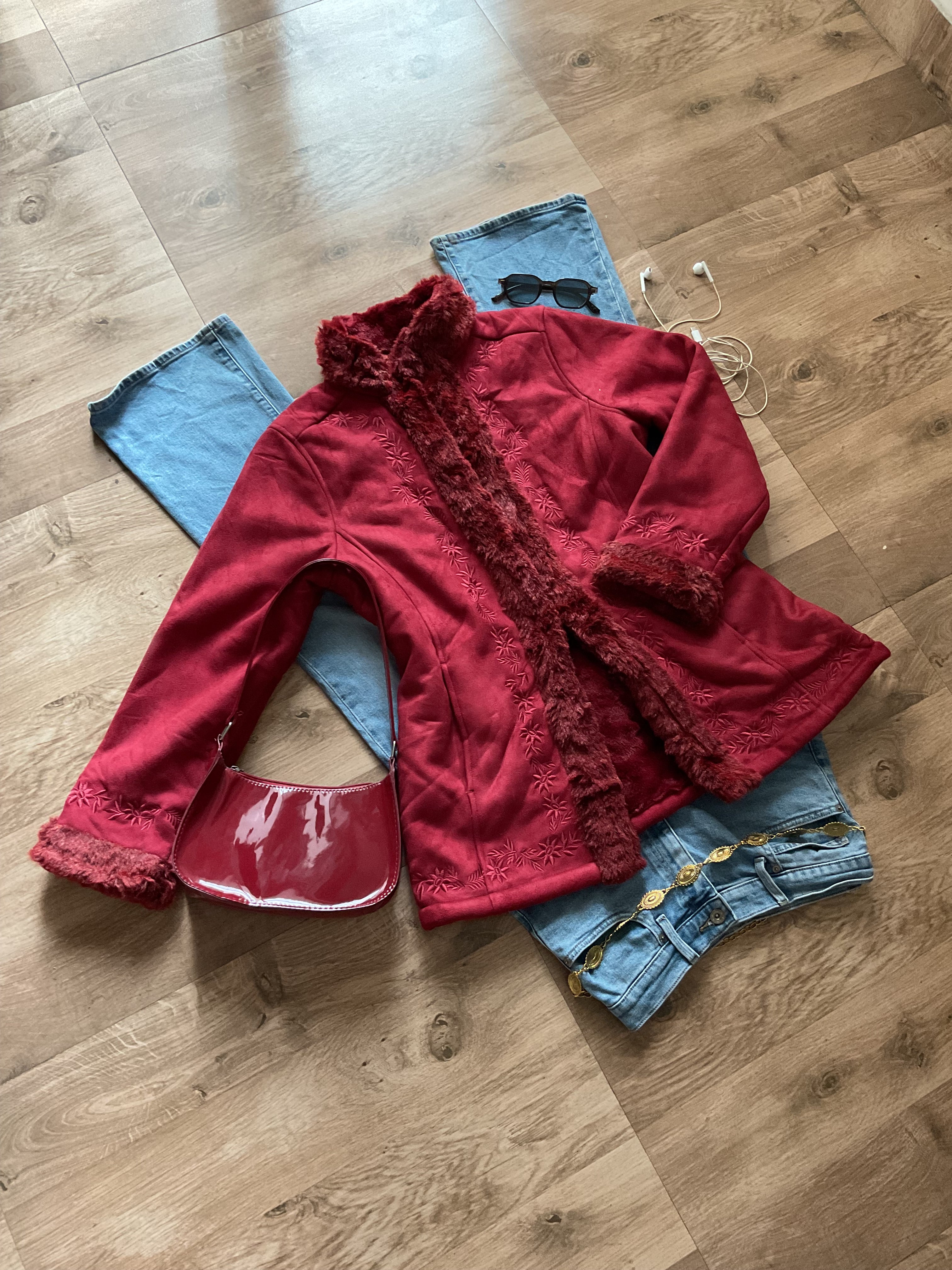 Red Romantics Suede Overcoat