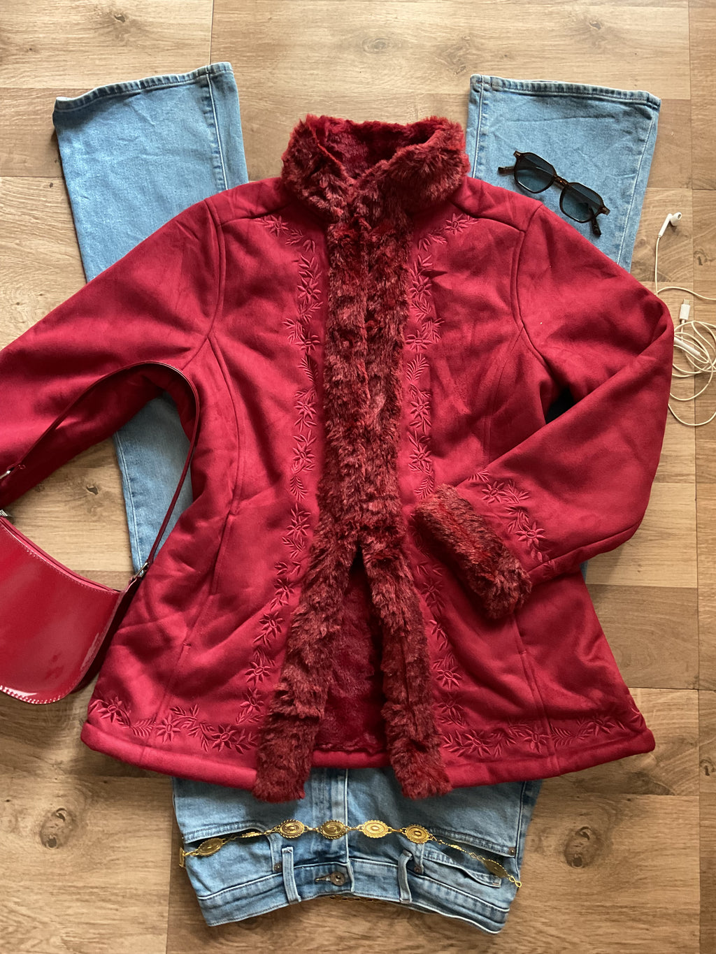 Red Romantics Suede Overcoat