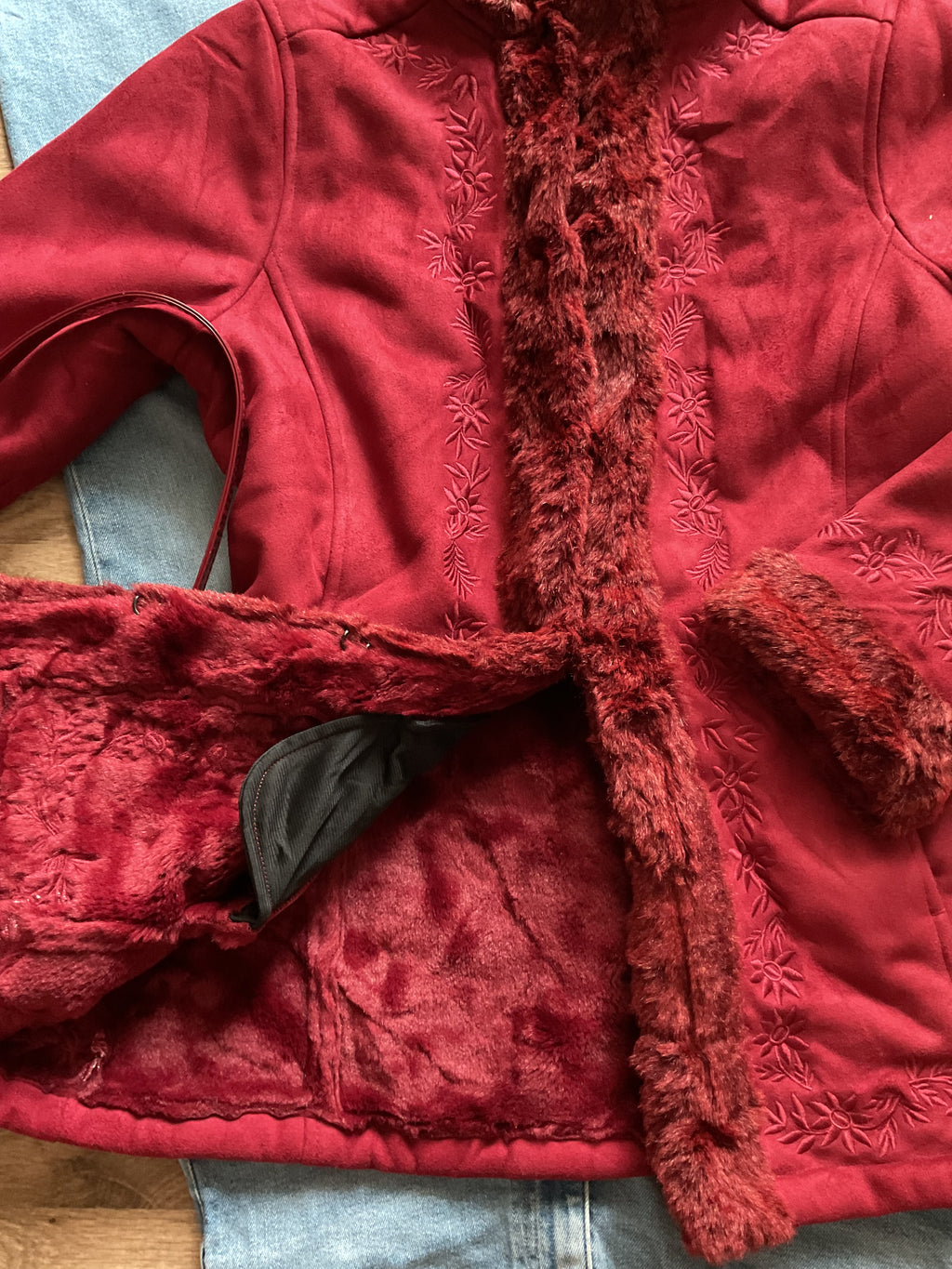 Red Romantics Suede Overcoat