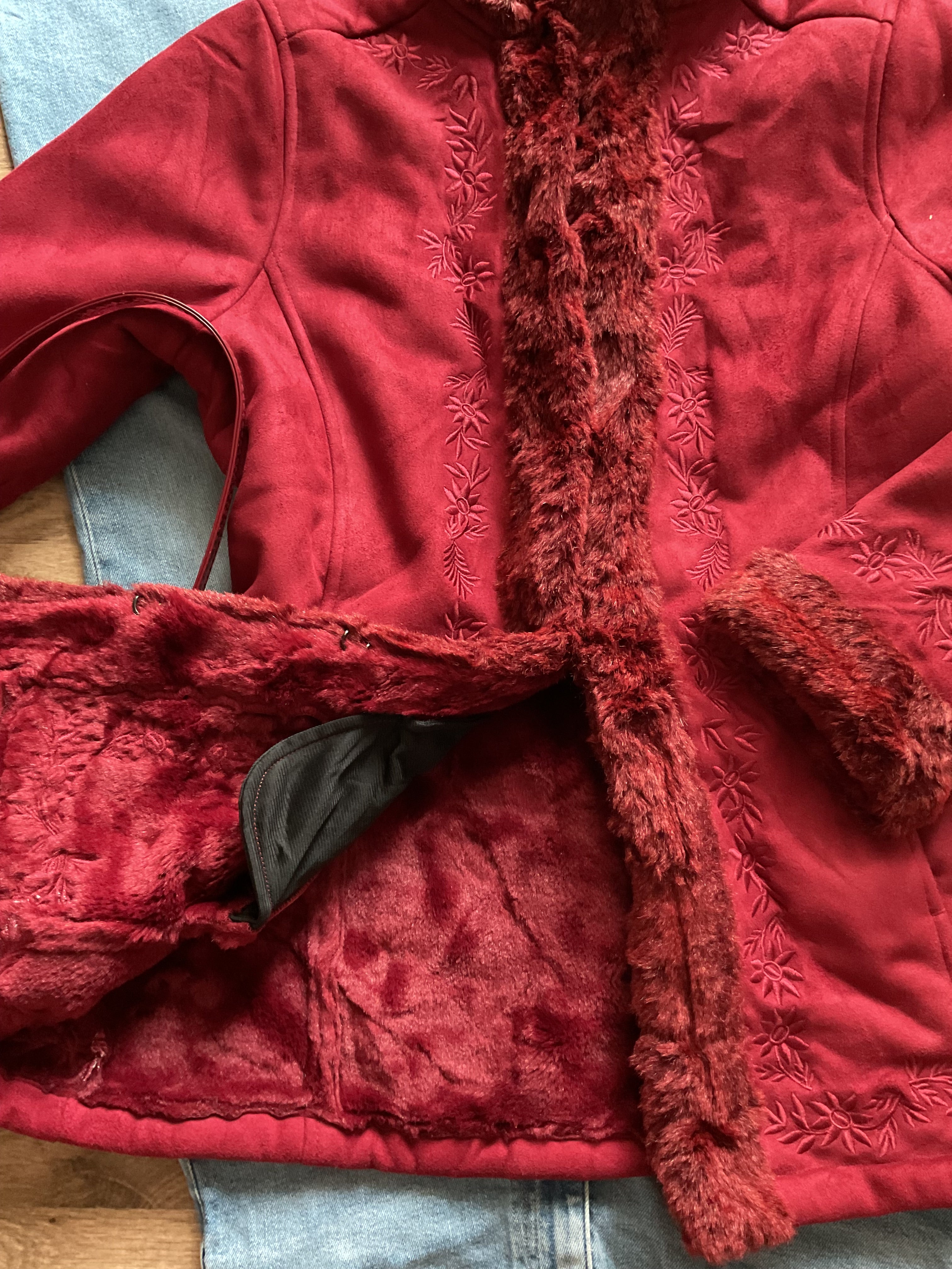 Red Romantics Suede Overcoat