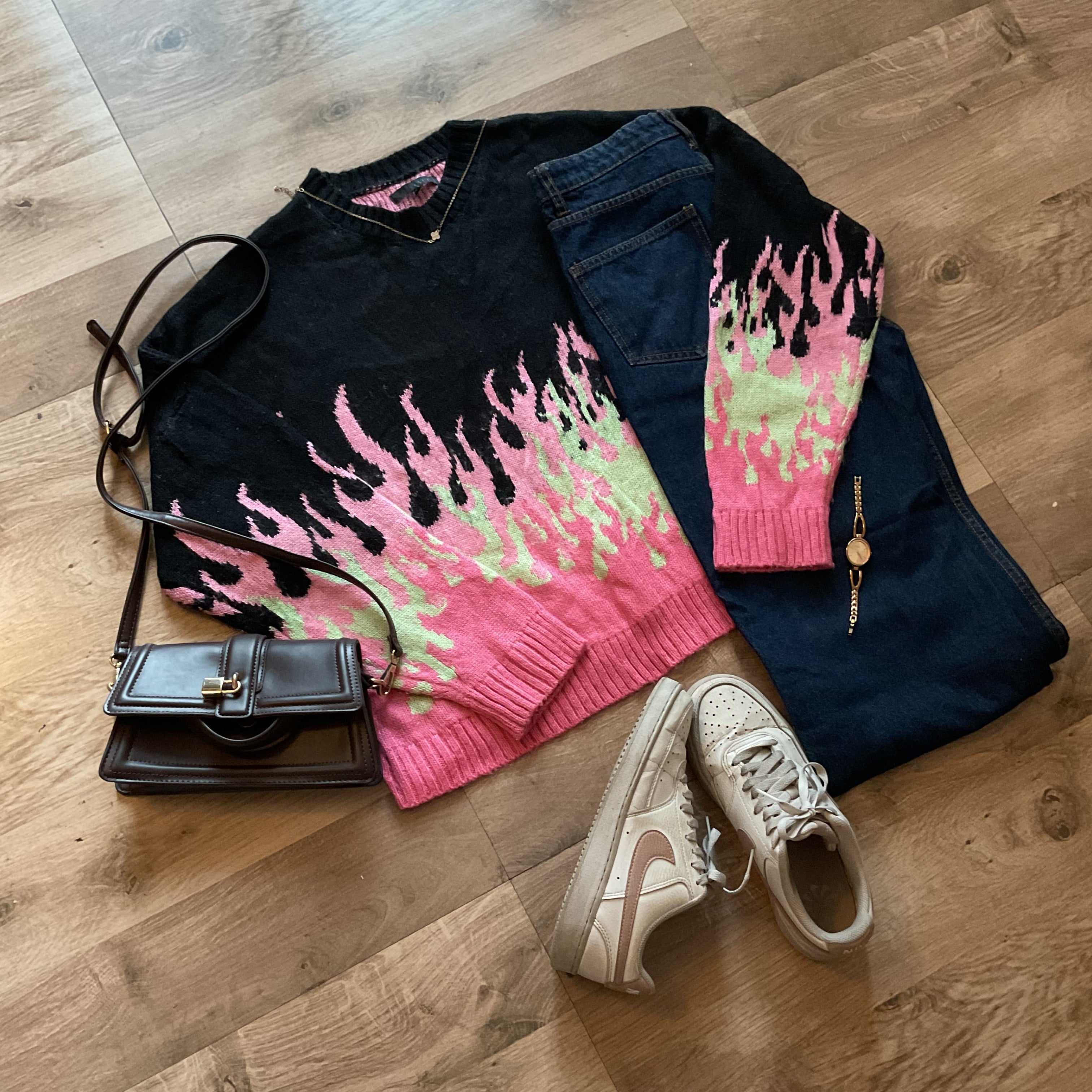 Baby Pink Flames Sweater