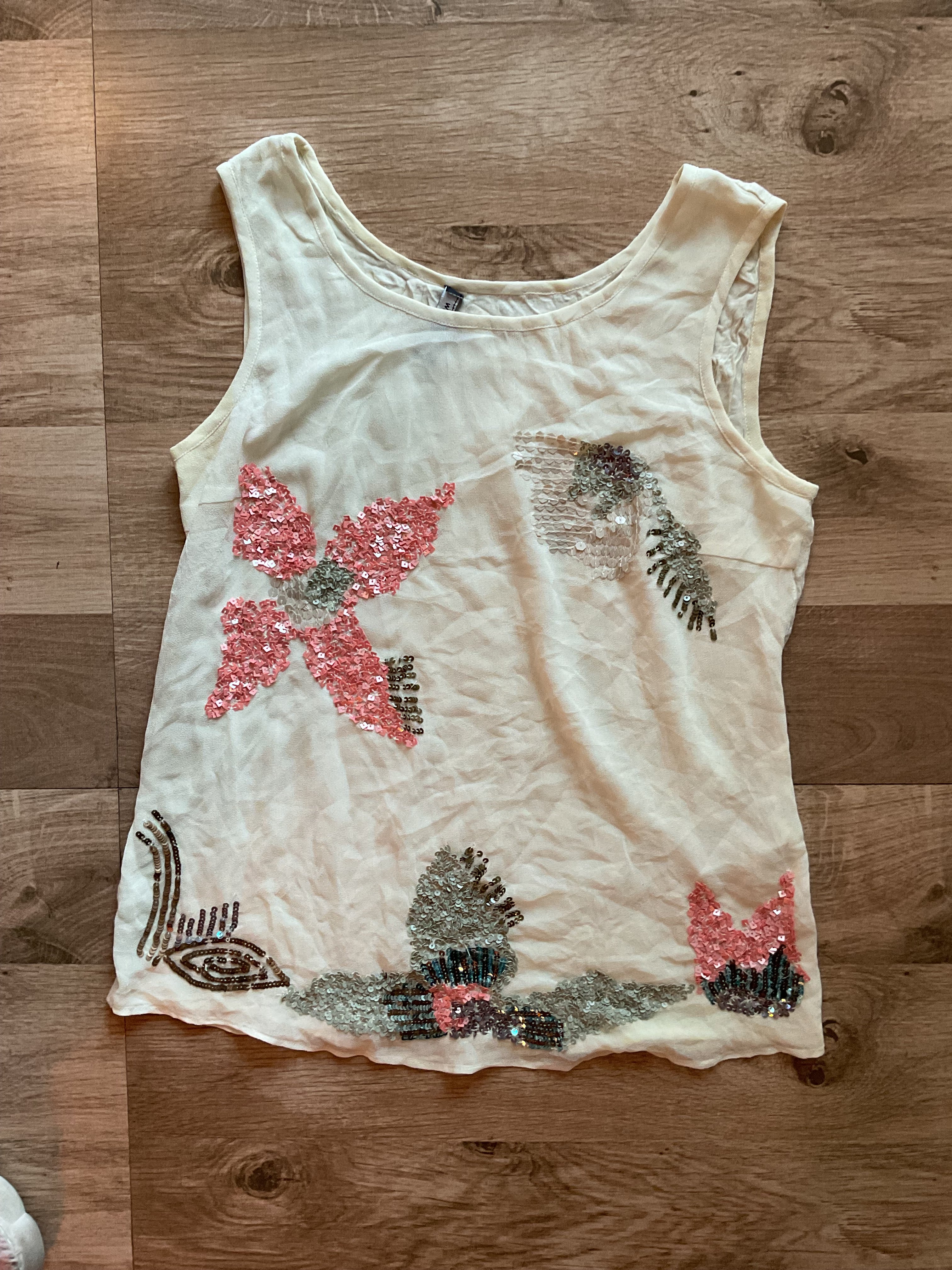 Adorned Cream Top
