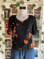 Shoulder Pad Floral Top
