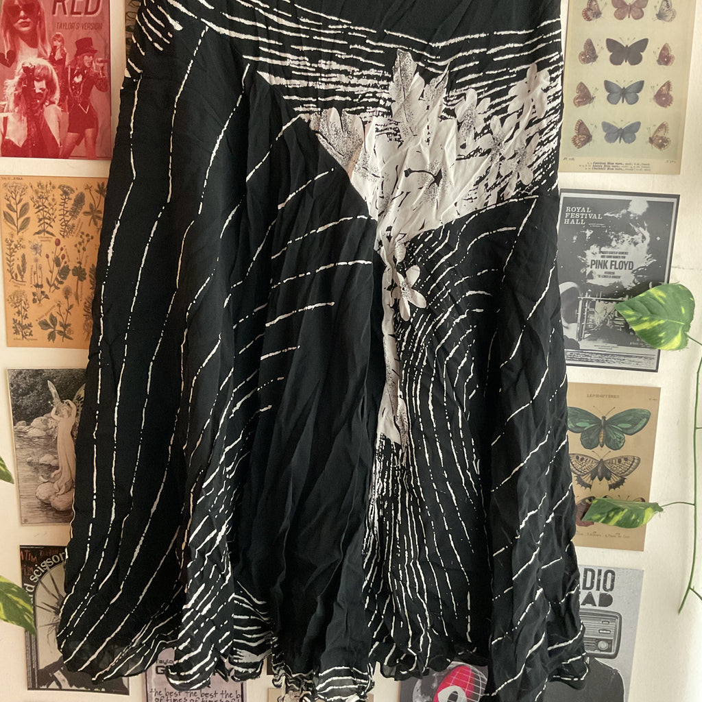 Ink Bloom Midi Skirt