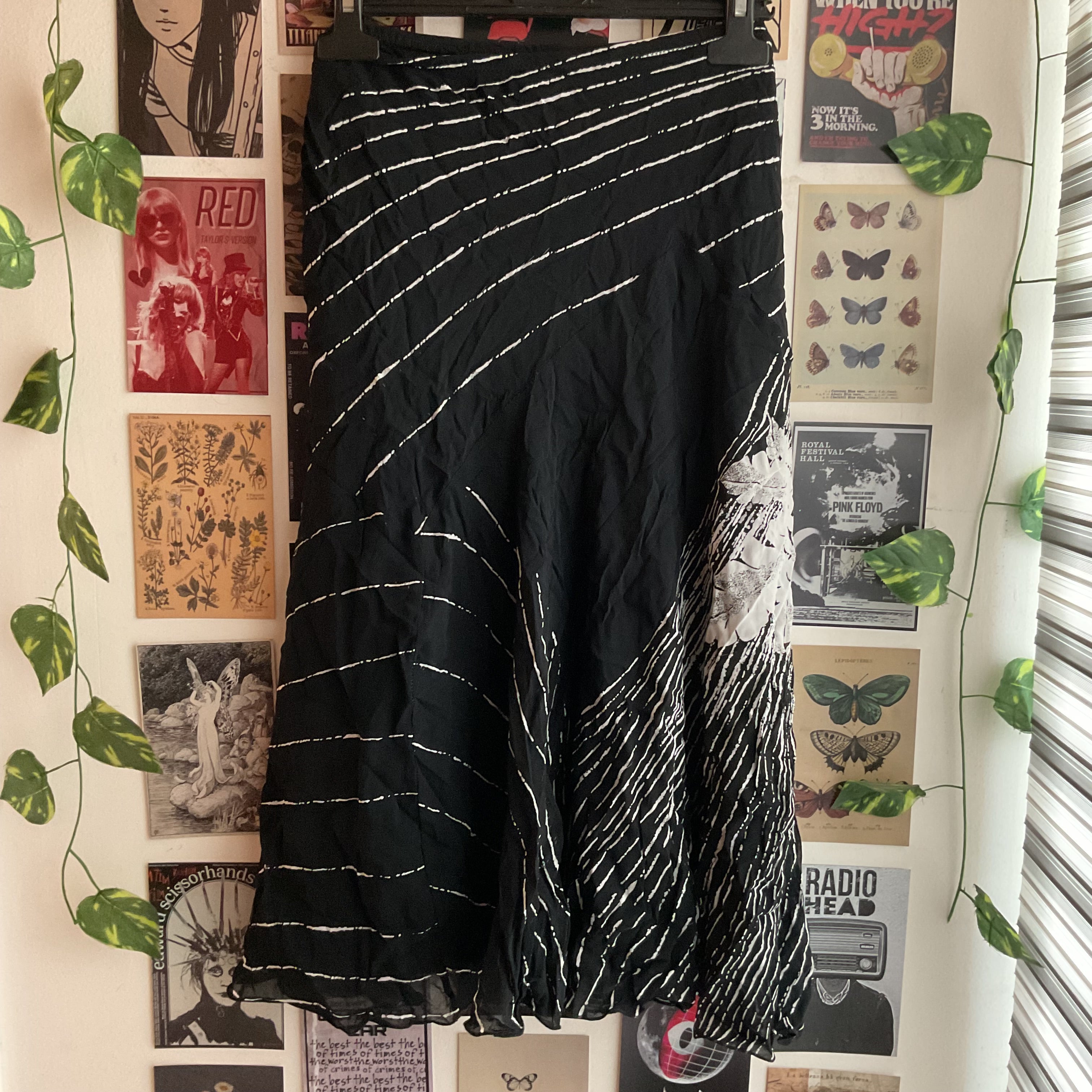 Ink Bloom Midi Skirt