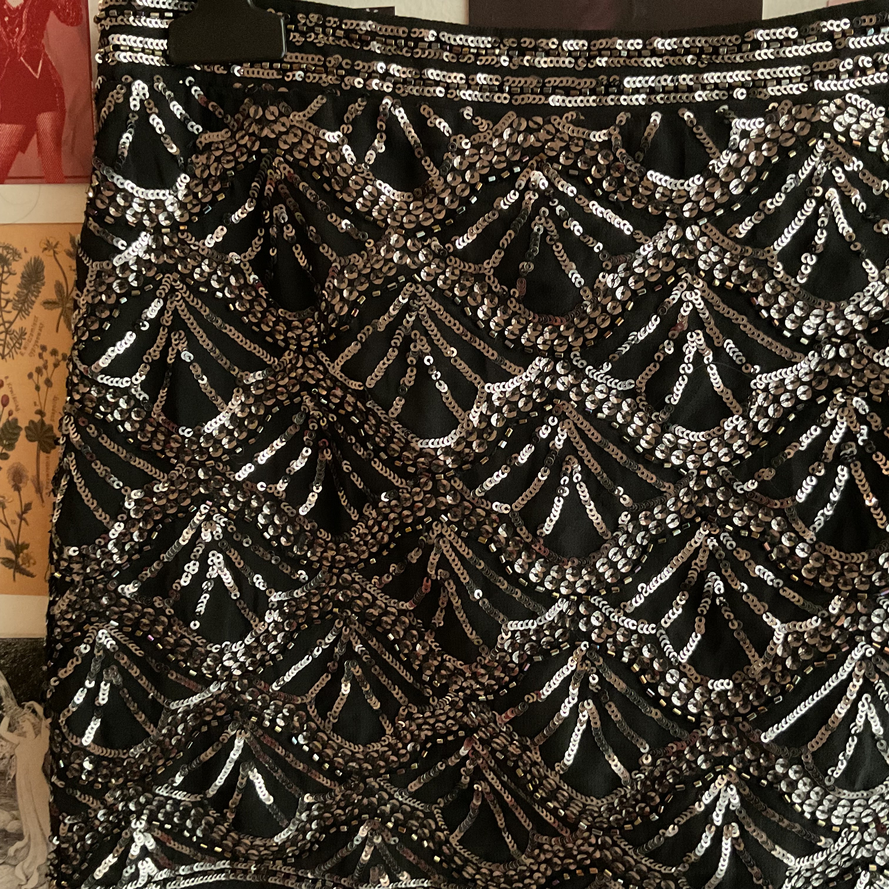 F*rver21 Noir Sequin Skirt