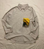 Waffle Stripe Oversized Shirt
