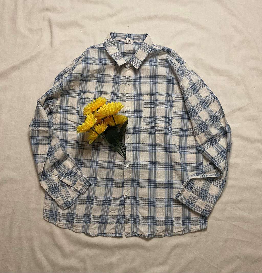 Cobalt Check Slim Shirt