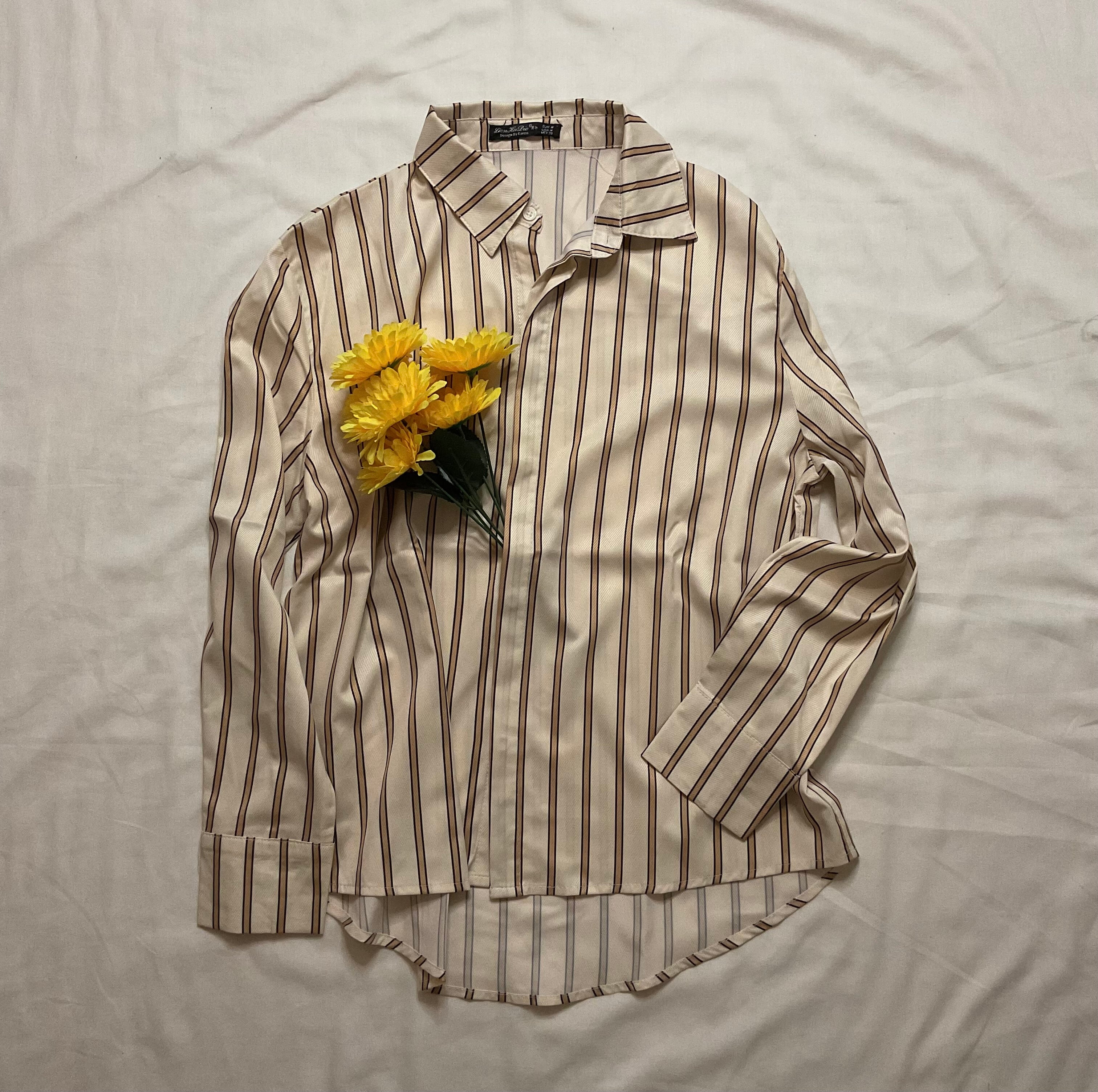 Mocha Satin Stripe Shirt