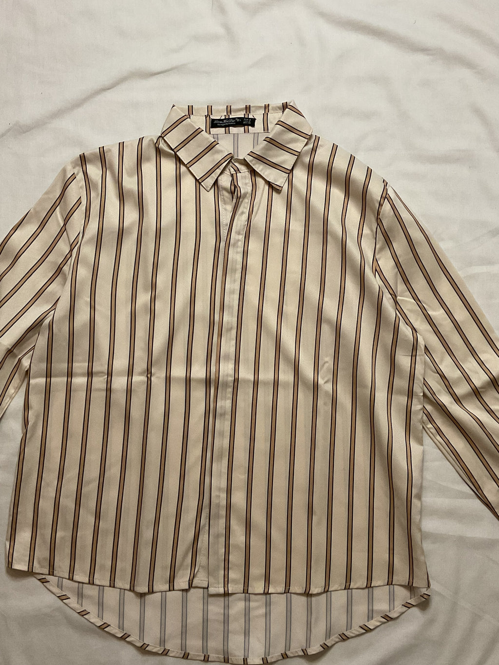Mocha Satin Stripe Shirt