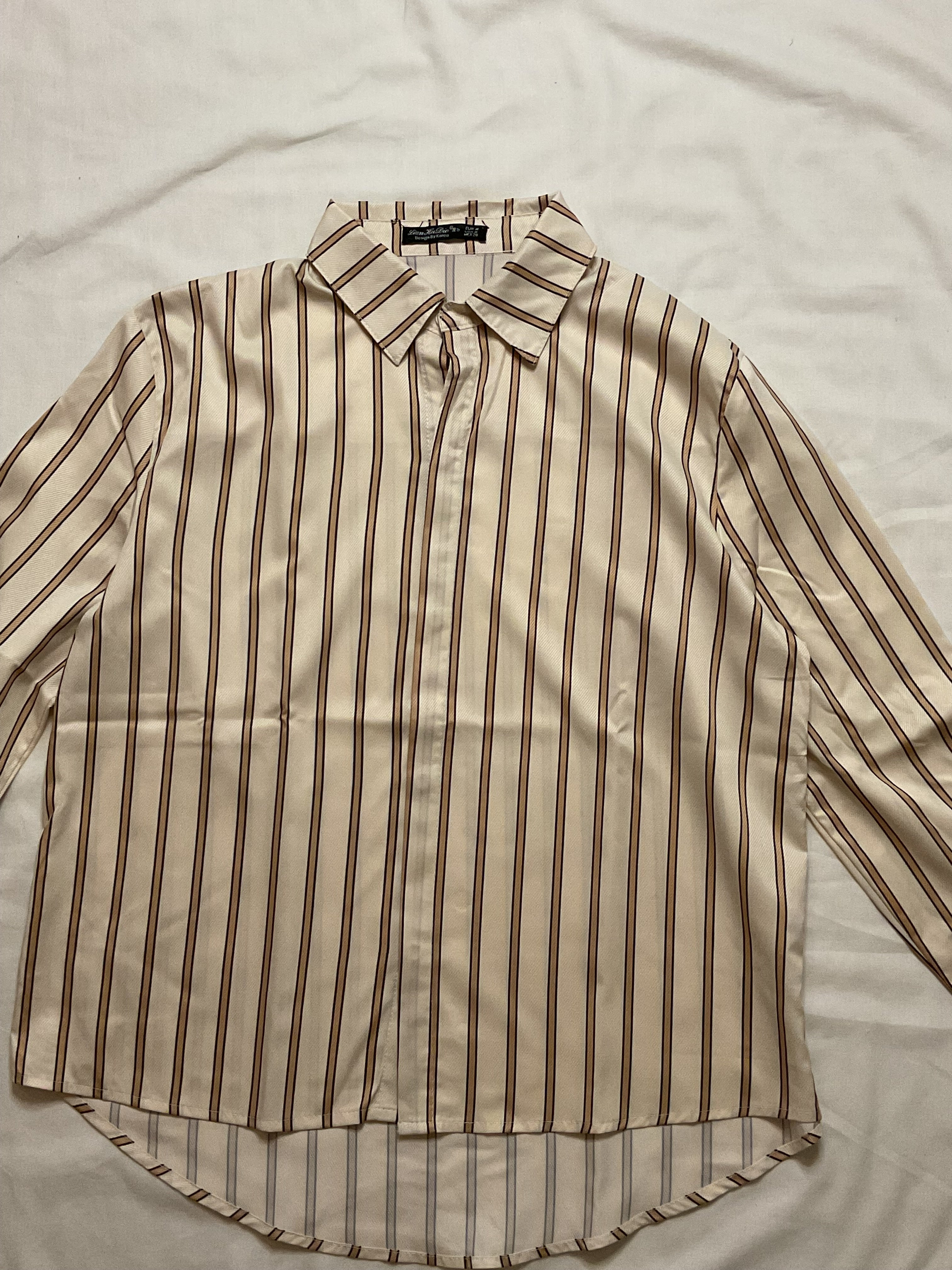 Mocha Satin Stripe Shirt