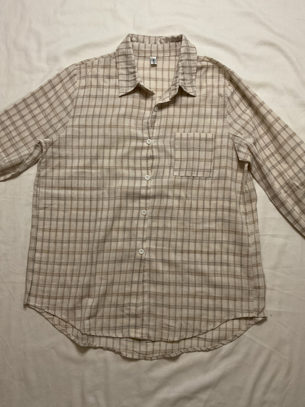 Cream Check Shirt