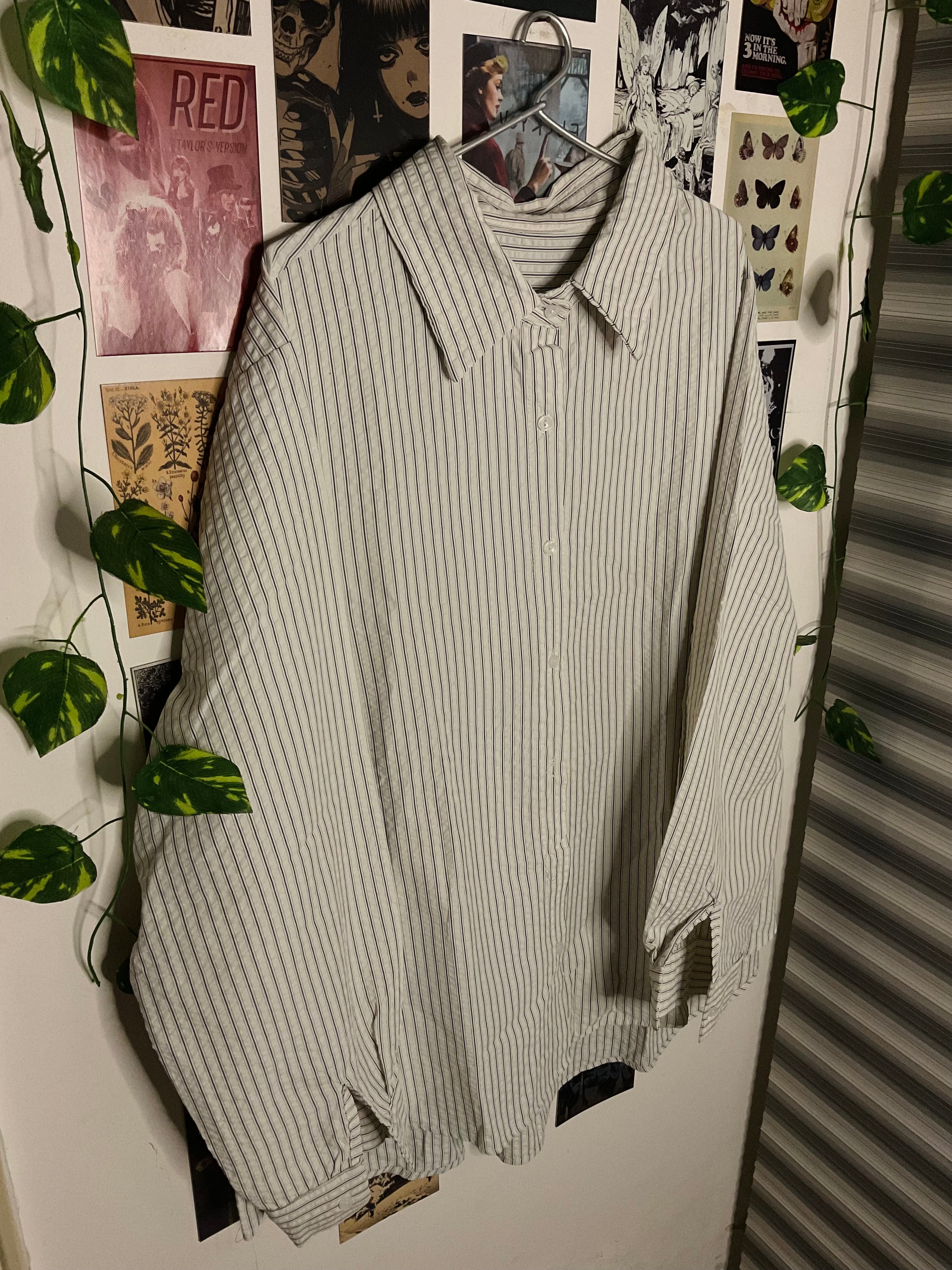 Waffle Stripe Oversized Shirt