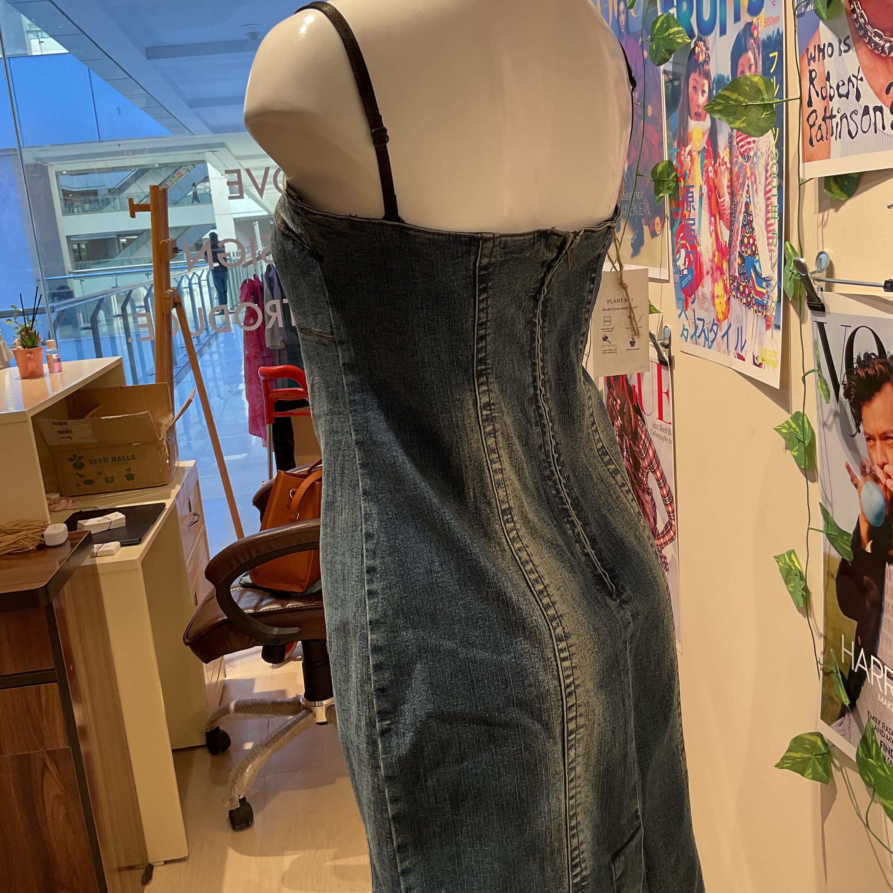 Strapline Denim Dress - 36" Bust
