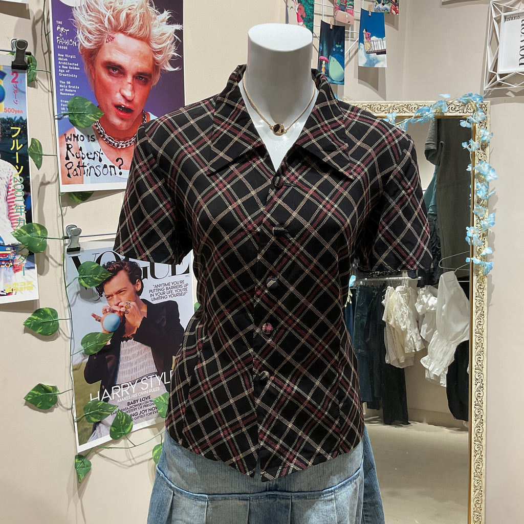 Plaid Print Shirt - Bust 36