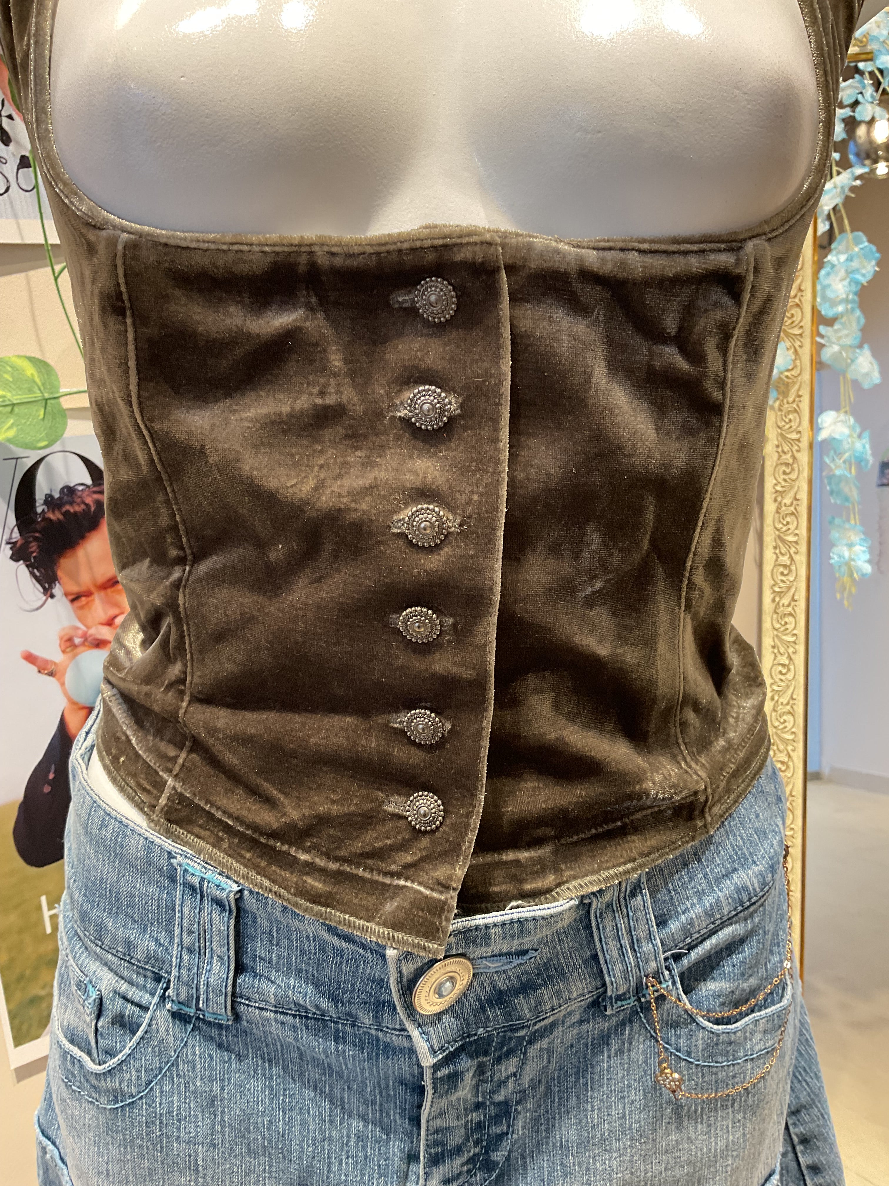 Velvet moss Waistcoat - bust 32