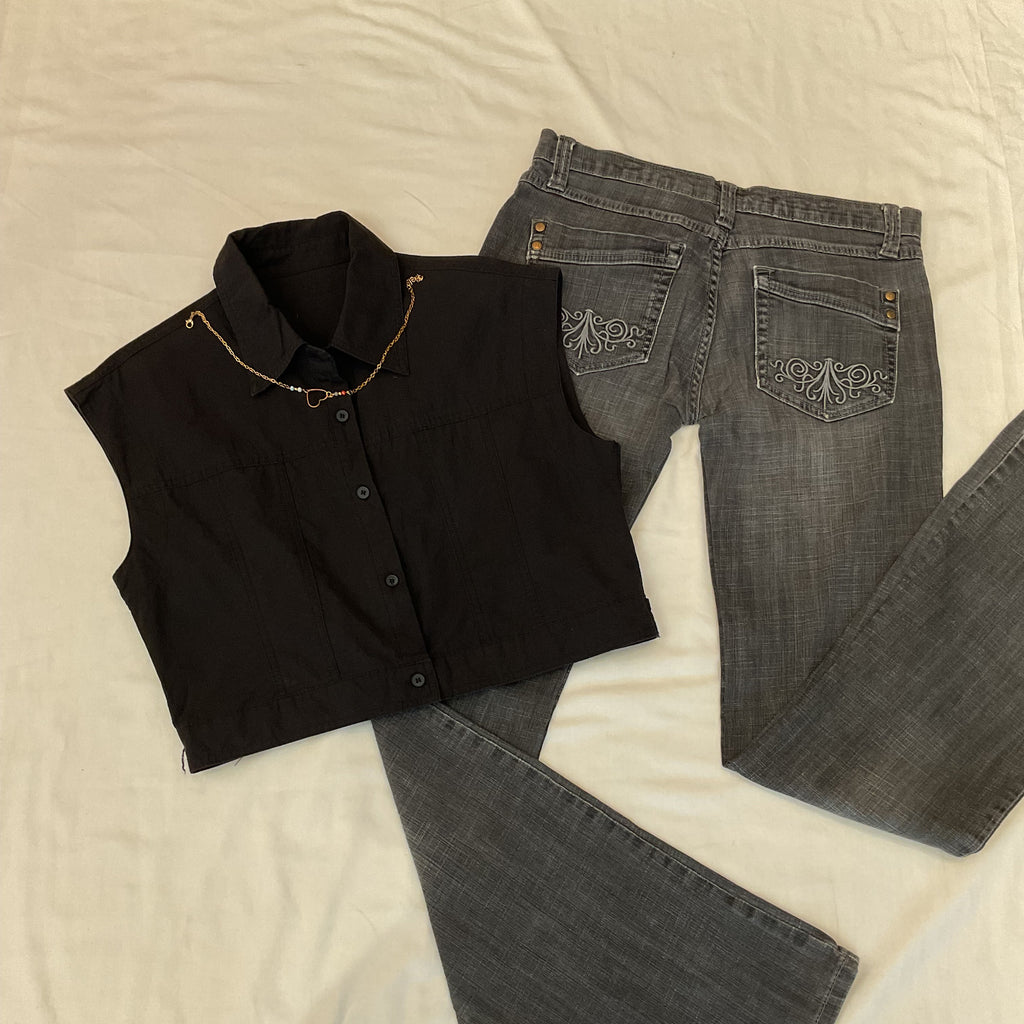 cropped button up - upto bust 38